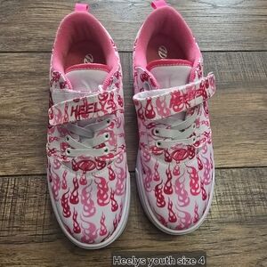 Heelys Youth Sneakers with Pink Flame Design